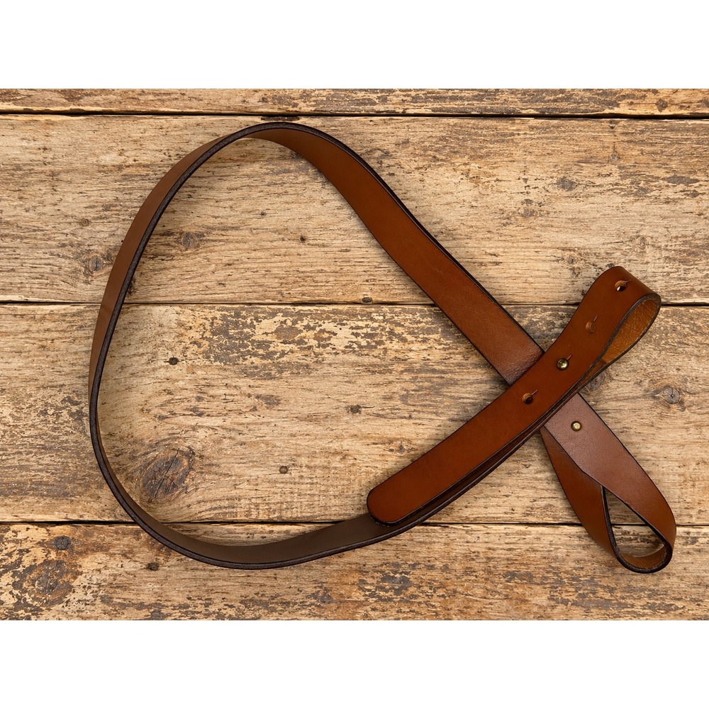 Gap Leather Studded Loop Belt Cognac Brown Minimalist Size M